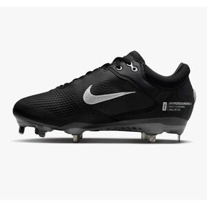 Nike Hyperdiamond Women's 4‎ React Black Metal Baseball Softball Cleats Size 11
